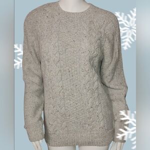 Mango Beige Cable Knit Sweater